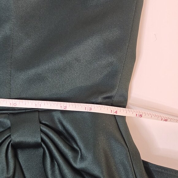 Womens Sweetheart Neckline Ruffled Whimsical Glam Strapless Dress Sz 7 HOCO GRN - Picture 8 of 16